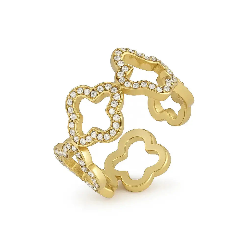 Clover and diamonds ring Vibestella