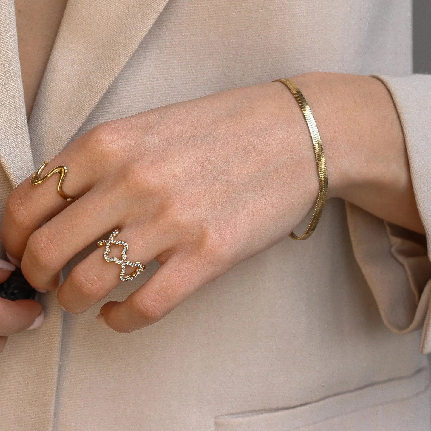 Clover and diamonds ring Vibestella