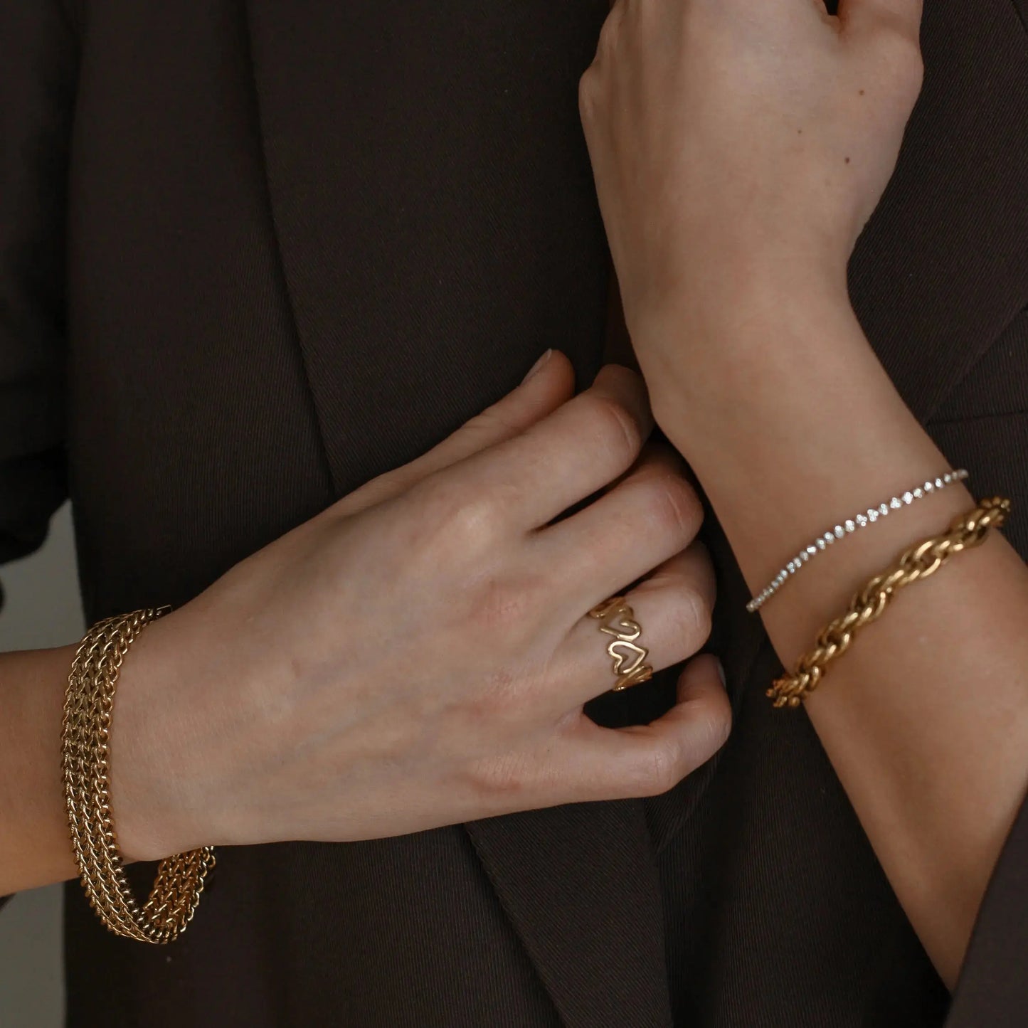 Flat straight chain bracelet Vibestella