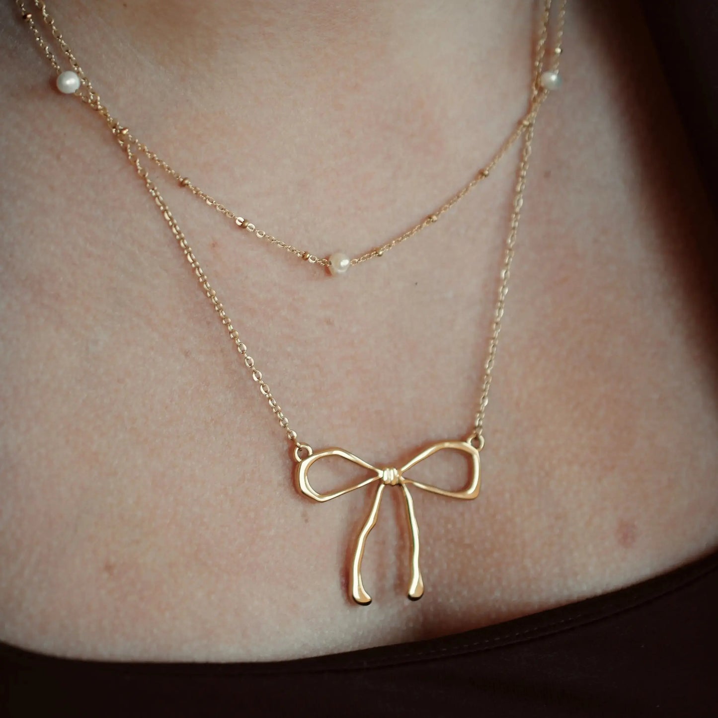 Long big bow necklace Vibestella