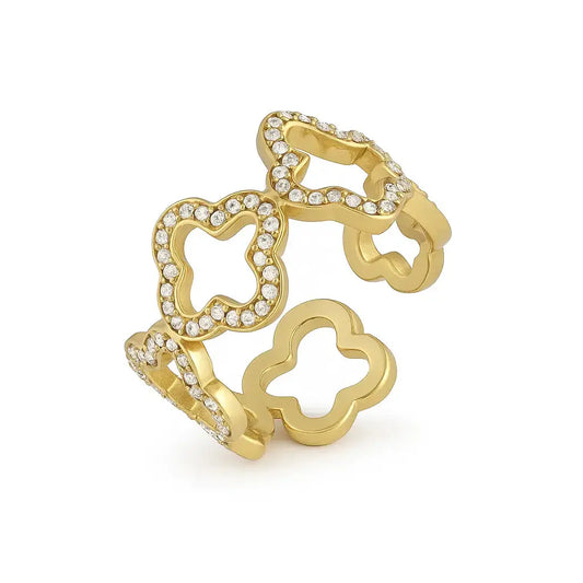 Clover and diamonds ring Vibestella