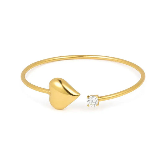 Diamond and heart bangle Vibestella