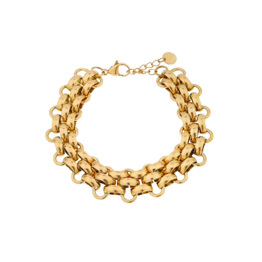 Flat round chain bracelet Vibestella