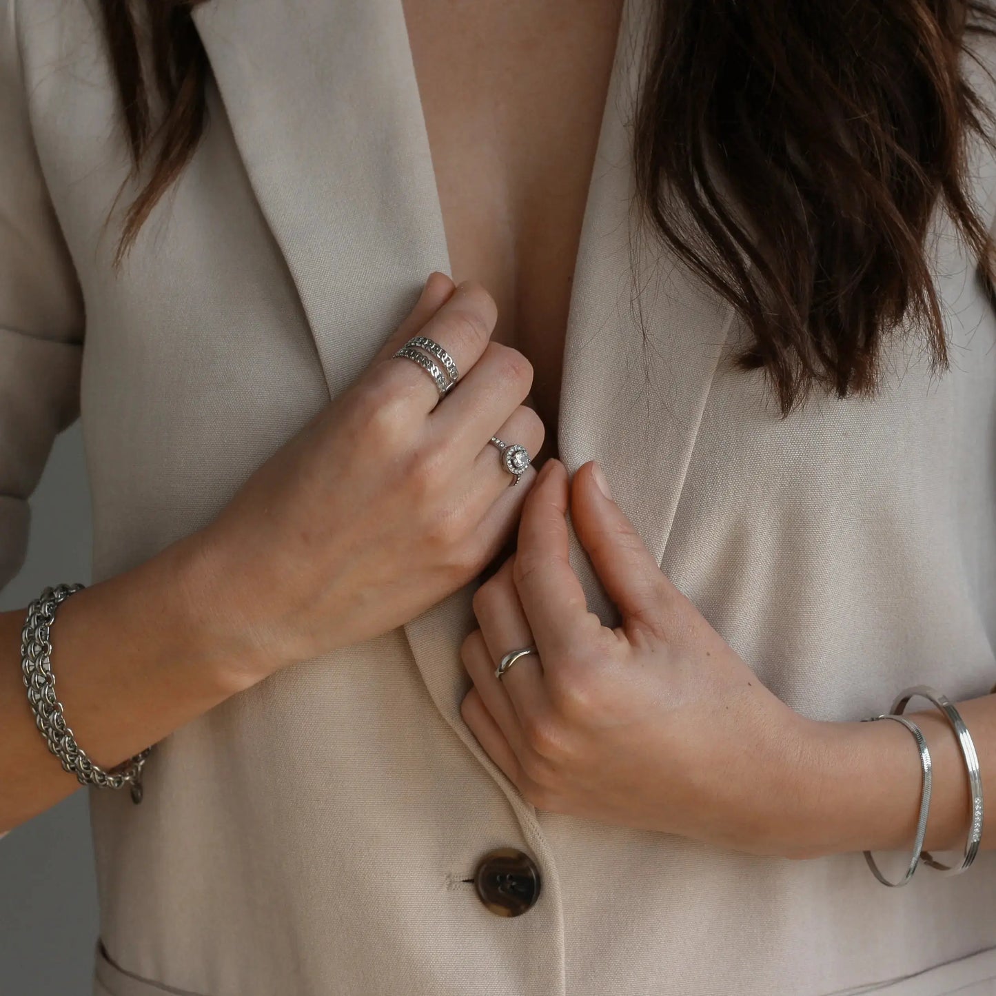 Flat round chain bracelet Vibestella