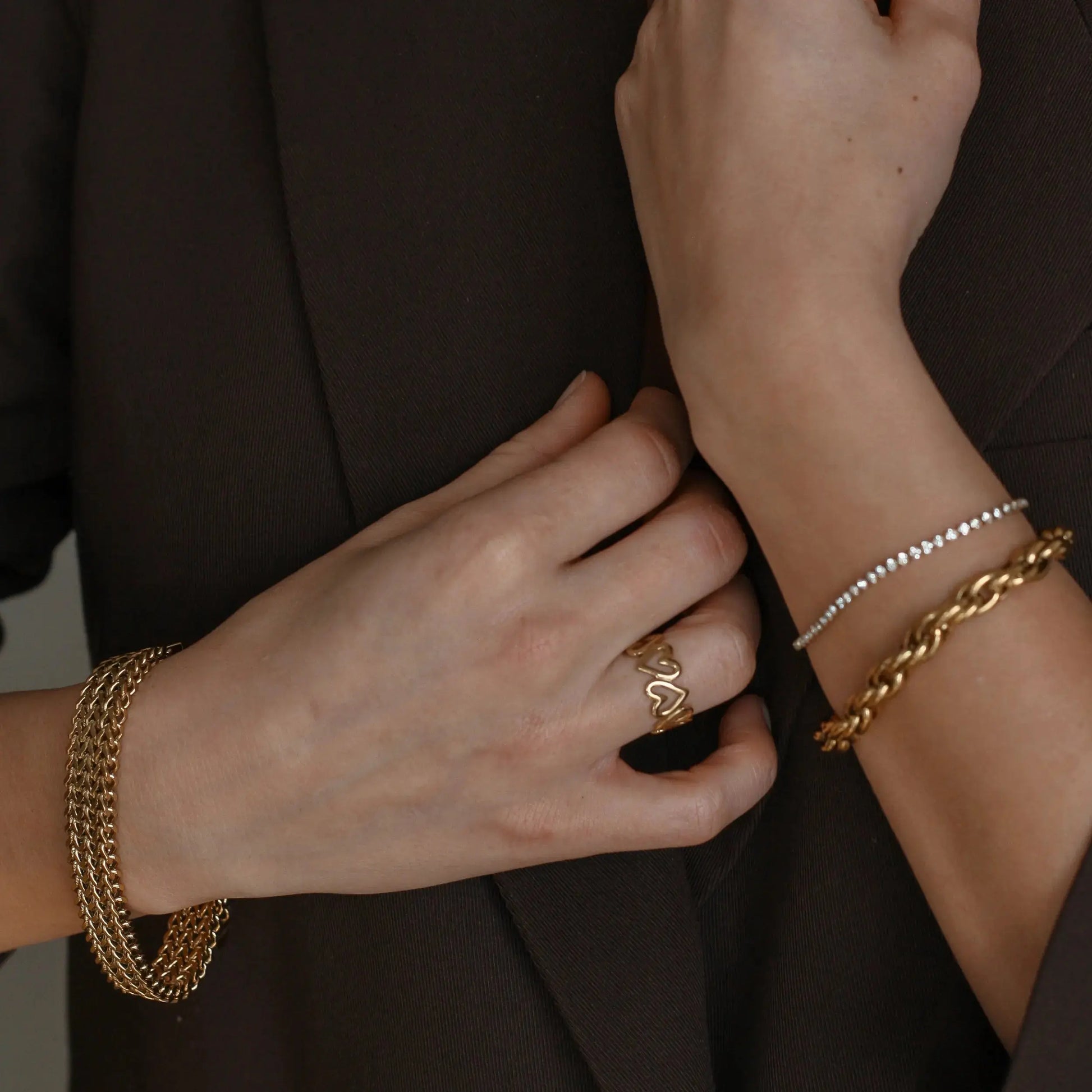 Flat straight chain bracelet Vibestella