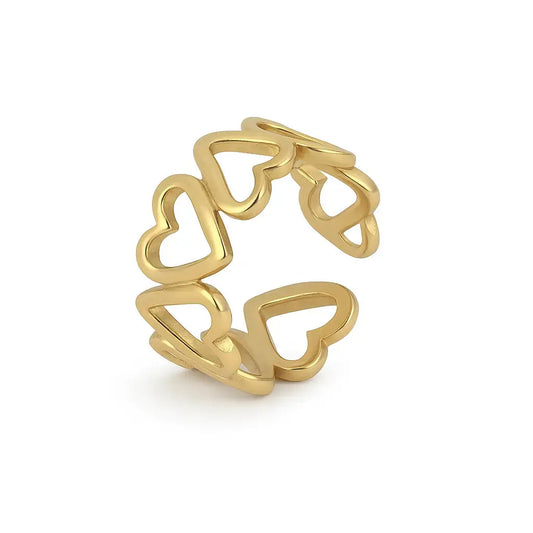 Seven open hearts ring Vibestella